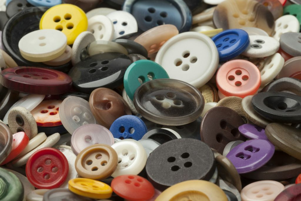 Collection of colorful sewing buttons