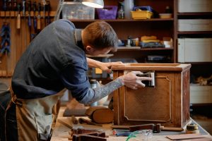 Crafting Antique Furniture in Woodworking Workshop